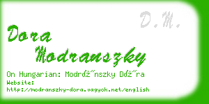 dora modranszky business card